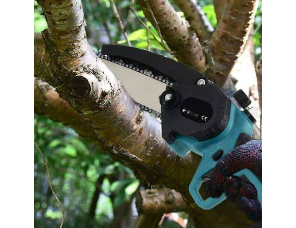 Mini sega elettrica doppia batteria motosega da 8" Pollici con olio...