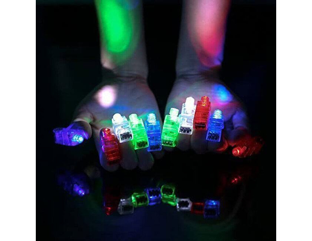10 Luci a Led Dita Psichedeliche Anelli da Dito a Batteria Colorati Party...