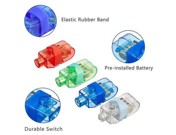 10 Luci a Led Dita Psichedeliche Anelli da Dito a Batteria Colorati Party...