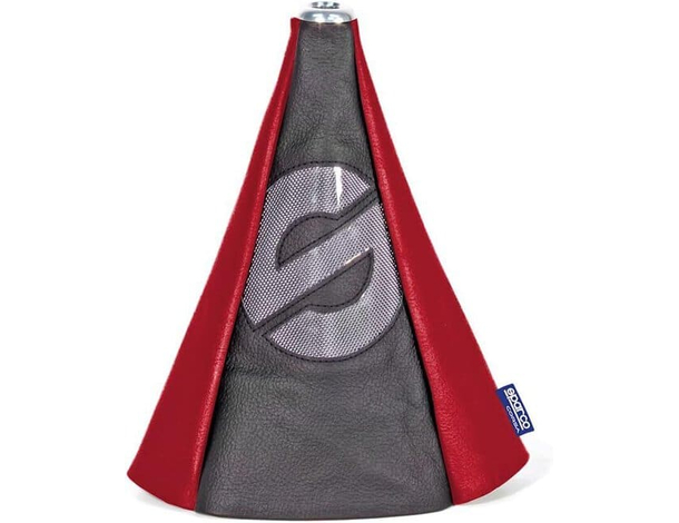 Cuffia cambio universale per leva cambio simil pelle Sparco nera e rossa 25 cm