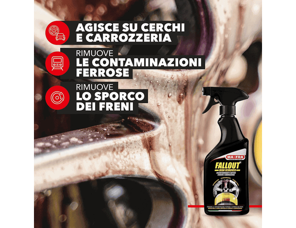 Pulitore Decontaminante Cerchi Rapido Fallout Iron Remover 500ml H0961 Auto...