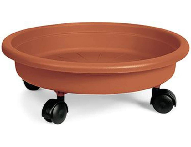 Sottovaso con Ruote Plastica Simil Terracotta Plastica Fioriera Vari Diametri...