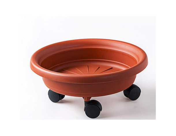 Sottovaso con Ruote Plastica Simil Terracotta Plastica Fioriera Vari Diametri...