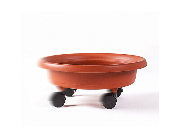 Sottovaso con Ruote Plastica Simil Terracotta Plastica Fioriera Vari Diametri...