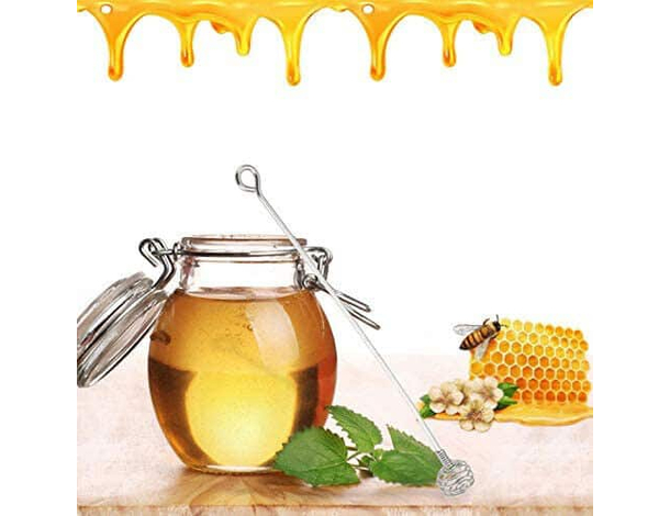 6x Cucchiaio per Miele Bastone Dosamiele Spargimiele da Cucina in Acciaio...