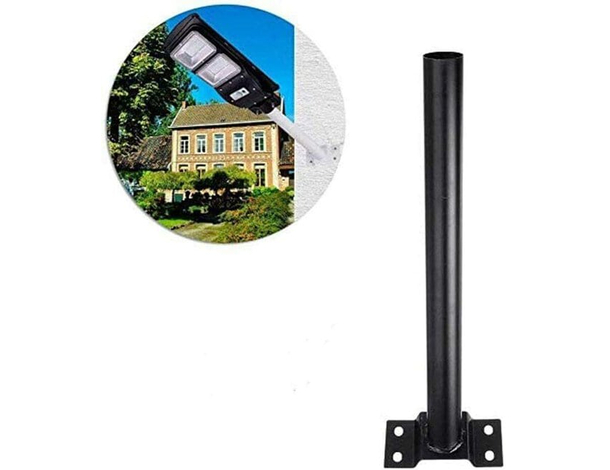 2x Staffa Palo Metallo Lampione Stradale Solare 45cm Universale Supporto Faro...