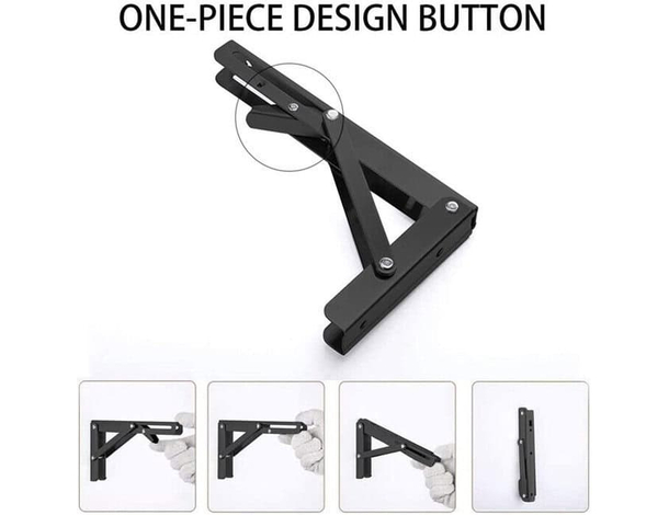 Coppia di Supporti Angolari Staffe Reggi Mensola Nero Richiudibili 400x200mm...