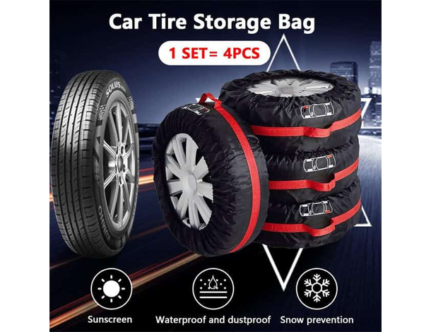 Set 4 Borse Pneumatici 17" a 20" Copriruota Gomme Garage Portaruota Scorta...