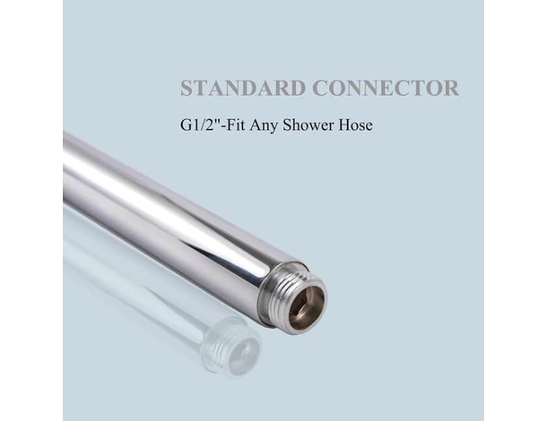 Doccetta Tonda Bagno Doccino Soffione Doccia o Vasca Cornetta Moderno Argento...