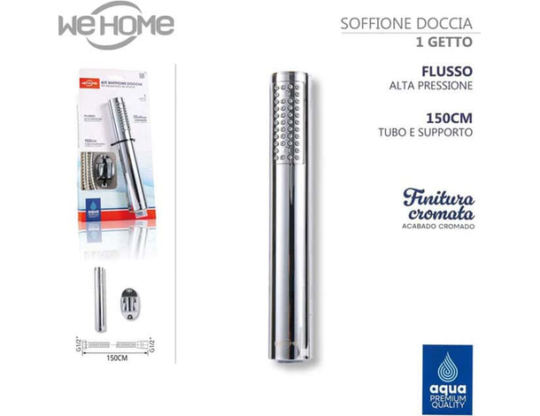 Kit Bagno Doccetta Doccino Soffione Doccia Con Laccio 1,5m Staffa di...
