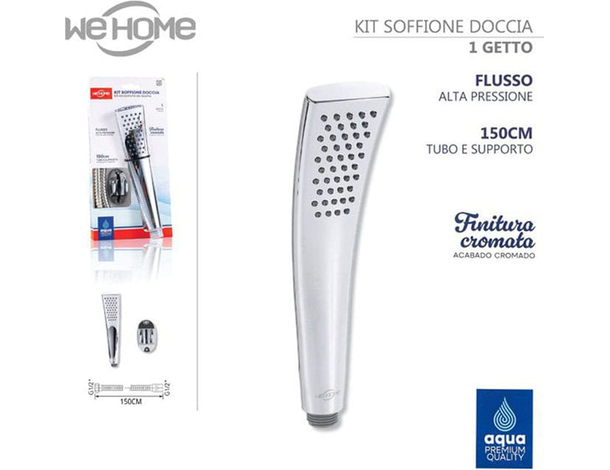 Kit Bagno Doccetta Doccino Soffione Doccia Con Laccio 1,5m e Staffa Moderno...