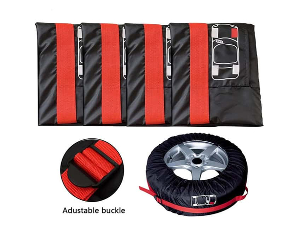 Set 4 Borse Pneumatici 14" a 17" Copriruota Gomme Garage Portaruota Scorta...