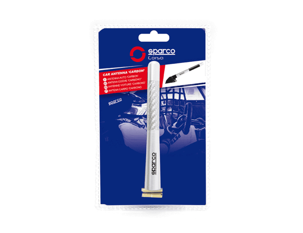 Antenna auto universale Sparco 12 cm grigia fibra di carbonio audio radio tuning