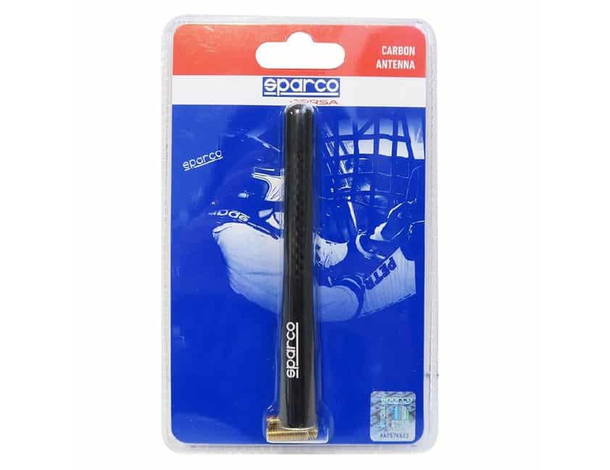 Antenna Auto Universale Sparco 12 cm Fibra di Carbonio Audio Radio Tuning