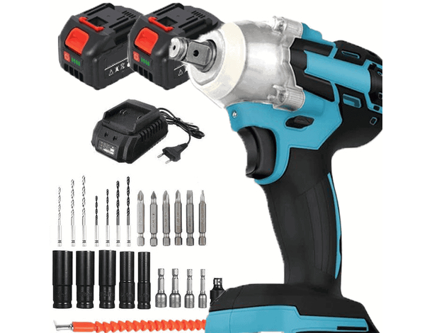 Avvitatore a Impulsi Brushless 700W 400Nm 2 batteria trapano avvitatore inserti