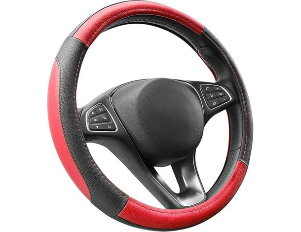 Coprivolante in Similpelle Mod. Prestige Rosso UniversaIe Sportivo Auto 37-40cm
