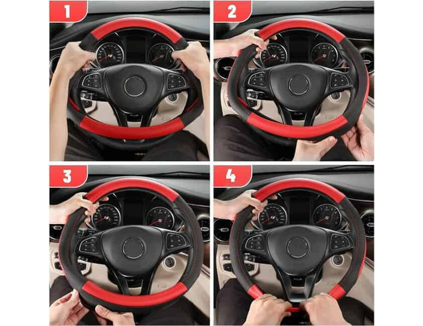 Coprivolante in Similpelle Mod. Prestige Rosso UniversaIe Sportivo Auto...