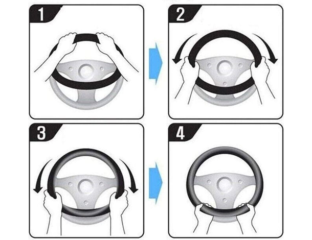 Coprivolante in Similpelle Universale 37-40 cm Auto Sterzo Nero Mod. Solution...