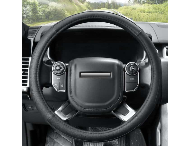 Coprivolante in Similpelle Universale 37-40 cm Auto Sterzo Nero Mod. Solution...