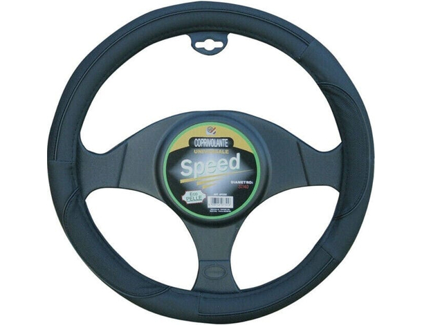 Coprivolante Universale 37-40 cm Similpelle Auto Sterzo Nero Mod. Speed