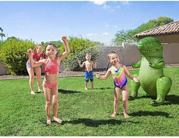 Gioco Gonfiabile a Forma di Dinosauro Spruzza Acqua Per Bambini Estate 5