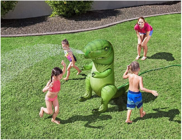 Gioco Gonfiabile a Forma di Dinosauro Spruzza Acqua Per Bambini Estate 7