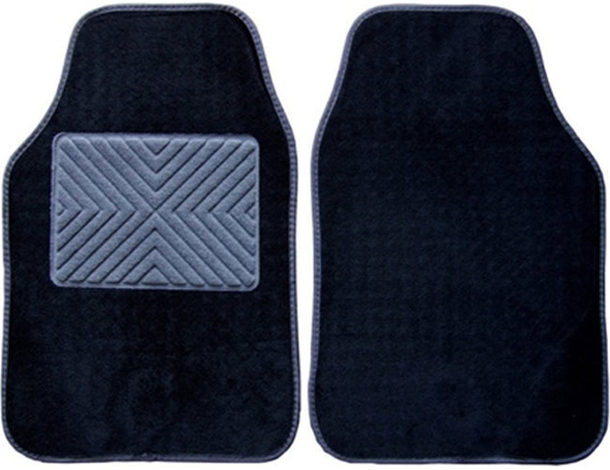 2x Tappetini auto anteriore universali moquette battitacco tappeti 65x42 cm