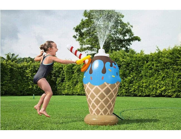 Gioco a Forma di Cono Gelato Gonfiabile Spruzza Acqua Per Bambini Estate 4