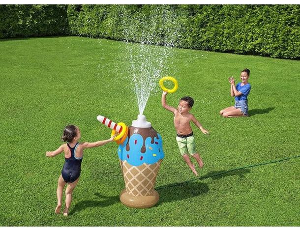 Gioco a Forma di Cono Gelato Gonfiabile Spruzza Acqua Per Bambini Estate 5
