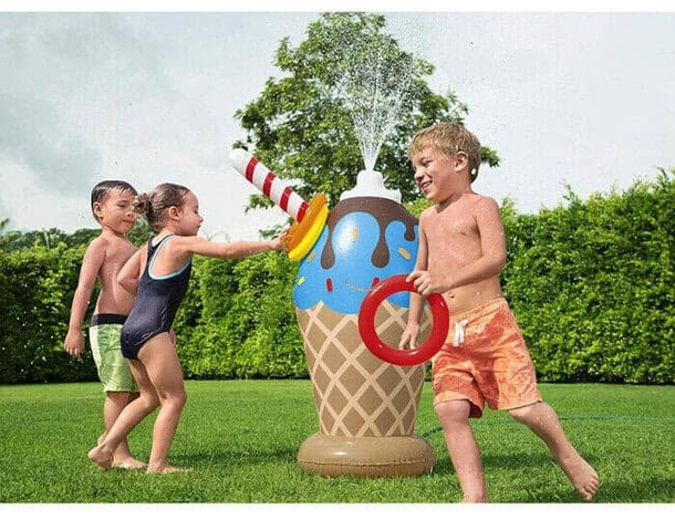 Gioco a Forma di Cono Gelato Gonfiabile Spruzza Acqua Per Bambini Estate 6