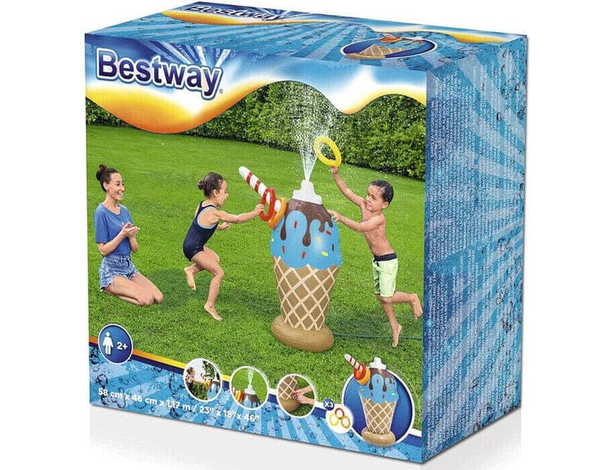 Gioco a Forma di Cono Gelato Gonfiabile Spruzza Acqua Per Bambini Estate 8