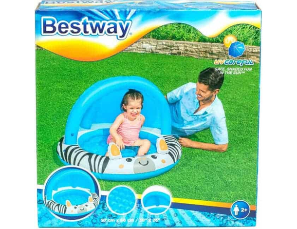 Piscina Gonfiabile per Bambini Gioco Play Center Zebra Acqua Bimbi 2 anni+ 5