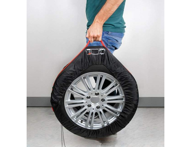 Set 4 Borse Pneumatici 17" a 20" Copriruota Gomme Garage Portaruota Scorta...