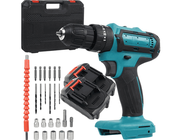 Trapano elettrico avvitatore 2 batterie valigetta punte perforatore battente