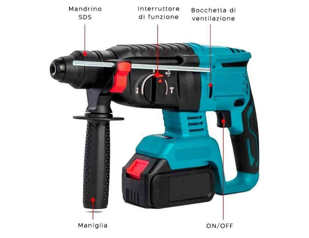 Kit 3 in 1 Trapano tassellatore + Avvitatore Impulsi + Smerigliatrice...