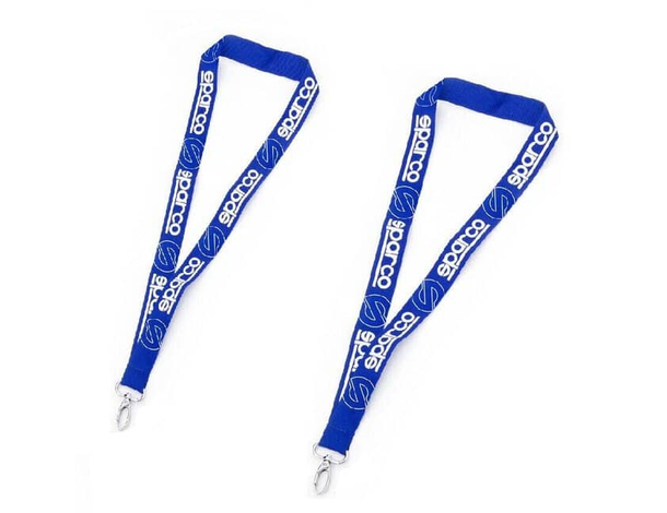 2x Cordino Sparco Laccetto Portachiavi da collo Blu 55 cm moschettone Lanyard