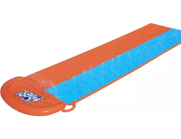 Acqua Scivolo Ferroviario con 2 Corsie Bambini 488cm Gioco Esterno Giardino