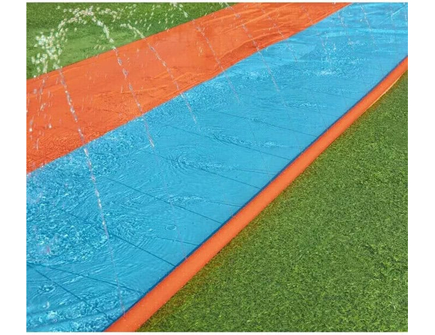 Acqua Scivolo Ferroviario con 2 Corsie Bambini 488cm Gioco Esterno Giardino...