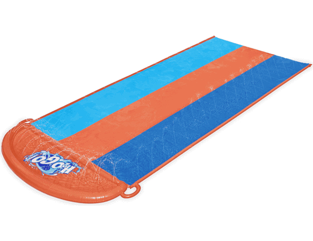 Acqua Scivolo Ferroviario con 3 Corsie per Bambini 488cm Gioco Esterno Giardino