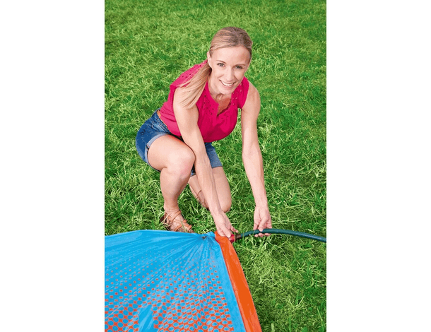 Acqua Scivolo Ferroviario con 3 Corsie per Bambini 488cm Gioco Esterno...