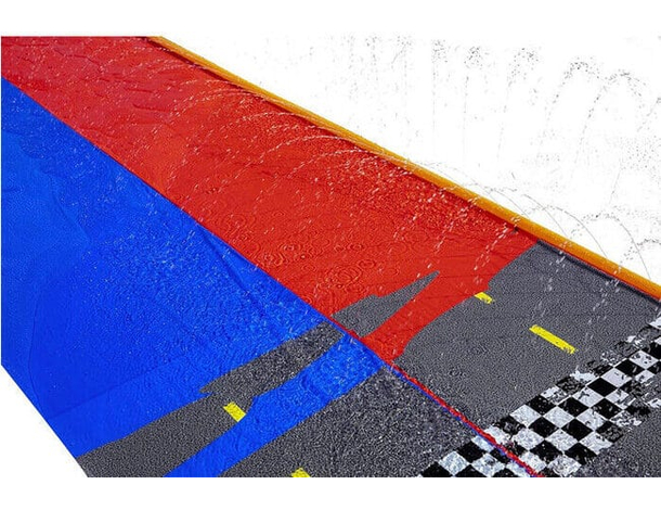 Acqua Scivolo Ferroviario Bambini 488 cm Gioco Anelli Esterno Giardino Estate...