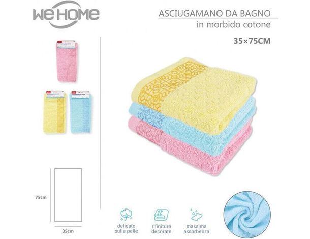 Set di 12 Asciugamani in Cotone Colorato Morbido Viso 75x35cm Ospite Bagno 2