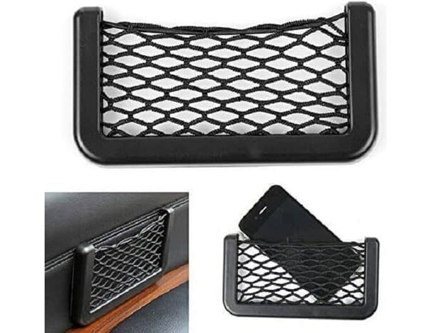 2x Tasca Portaoggetti Organizer Rete Elastica per Auto Camper Porta Cellulare