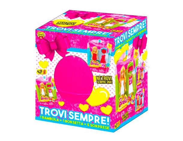 Uovo di Pasqua Barbie in Plastica Bambola Borsetta + 5 Sorprese Bambina Bimba