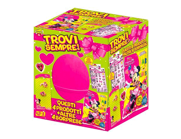 Uovo di Pasqua Minnie in Plastica Trovi Sempre 4 + Altre Sorprese Bambina Bimba