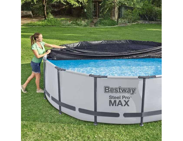 Telo Copripiscina in PVC Copertura per Piscina Tonda Rotonda Fuoriterra 366...