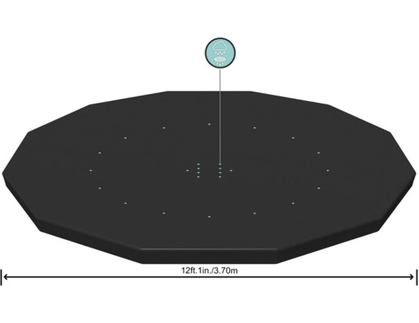Telo Copripiscina in PVC Copertura per Piscina Tonda Rotonda Fuoriterra 366...