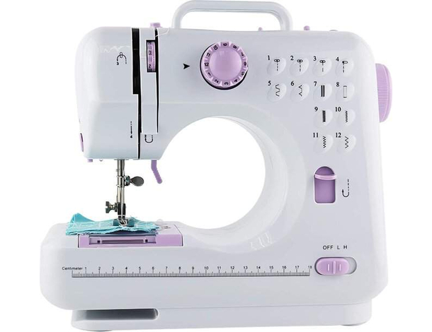 Macchina da Cucire Portatile con Pedale 2 Velocità e 12 Punti Cucito YASM-505A