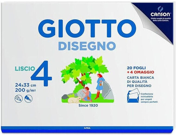 Album da Disegno Giotto Disegno 4 200 g - 24x33 cm Liscio 24 Fogli 583500