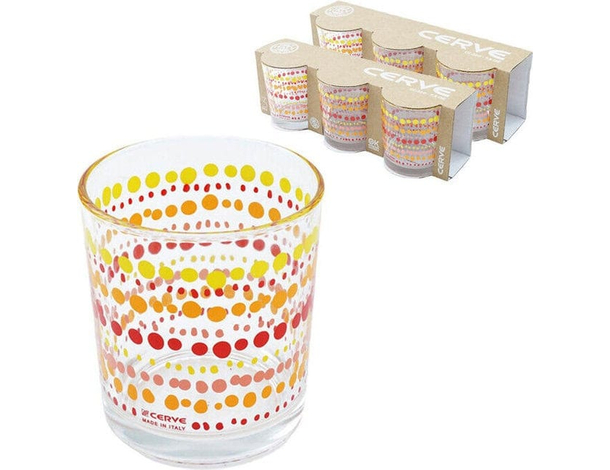 Set 6 Bicchieri in Vetro da 220 cc Bicchiere Colorati per Acqua Vino Bar Casa